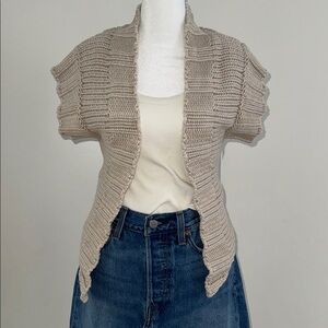 Banana Republic Beige Open-Front Cardigan